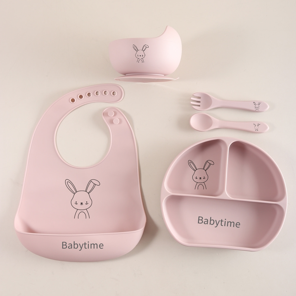 5pcs Bunny Baby Utensils Set,  - Baby Food Utensils Set review and price