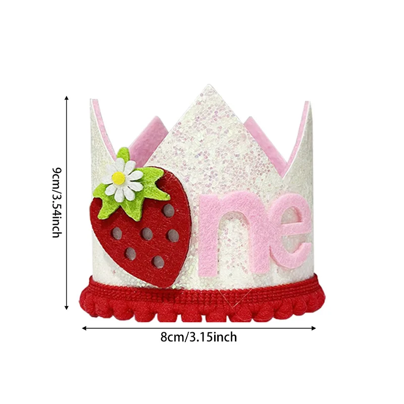 Pink Strawberry Crown Birthday - Baby Food Year Old review and price