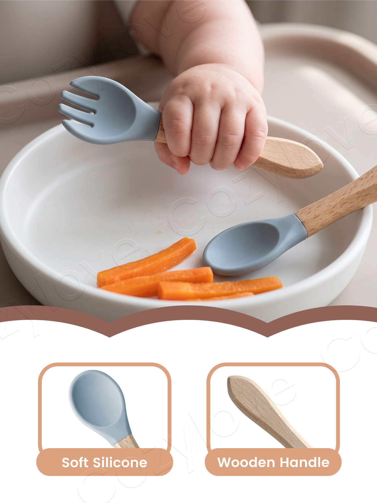 Baby Silicone Fork Spoon Set,  - Baby Food Utensils Set review and price
