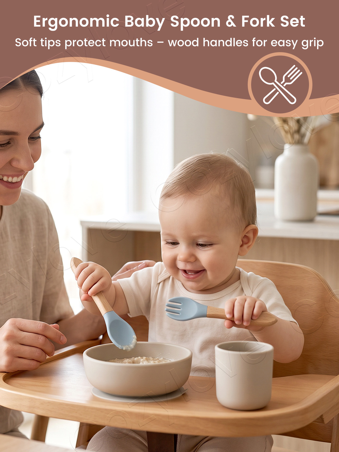 Baby Silicone Fork Spoon Set,  - Baby Food Utensils Set review and price