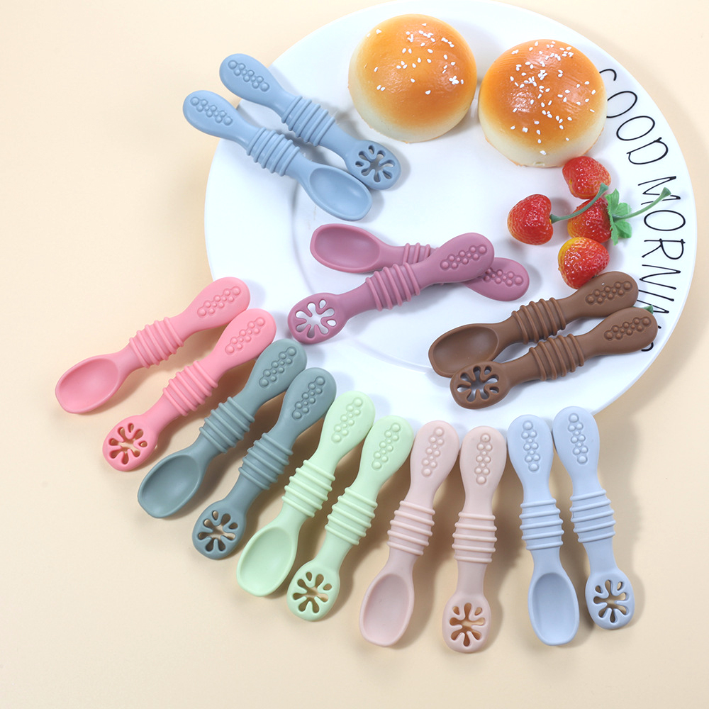 2PCS Cute Baby Learning Spoons - Baby Food Utensils Set review and price